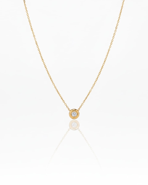 Złoty naszyjnik z cyrkonią