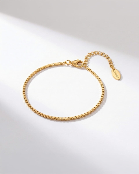 Złota subtelna bransoletka ze stali