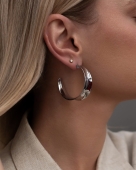 Srebrne kolczyki koła ze stali chirurgicznej 316L w dużym, efektownym rozmiarze