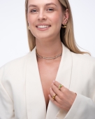 Złoty tennis choker ze stali chirurgicznej