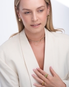 Złoty długi naszyjnik z cyrkoniami tennis choker ze stali chirurgicznej pinterest