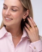 Złote kolczyki chunky hoops ze stali