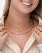 Potrójny złoty choker ze stali chirurgicznej