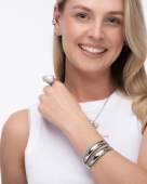 Srebrna bransoletka obręcz