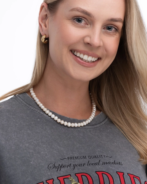 elegancki choker z pereł