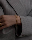 Modna złota bransoletka typu łańcuch ze stali chirurgicznej pozłacana 18k złotem