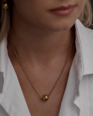 Złoty naszyjnik z kulką ze stali chirurgicznej pozłacany 18k złotem