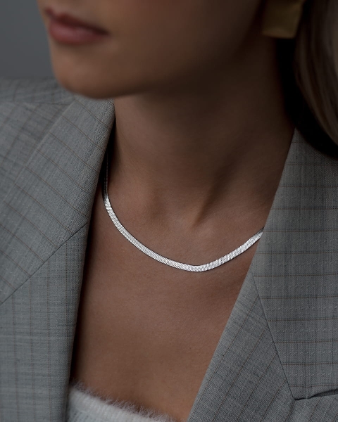 naszyjnik srebrny żmijka vintage style boho style na co dzień do pracy casual