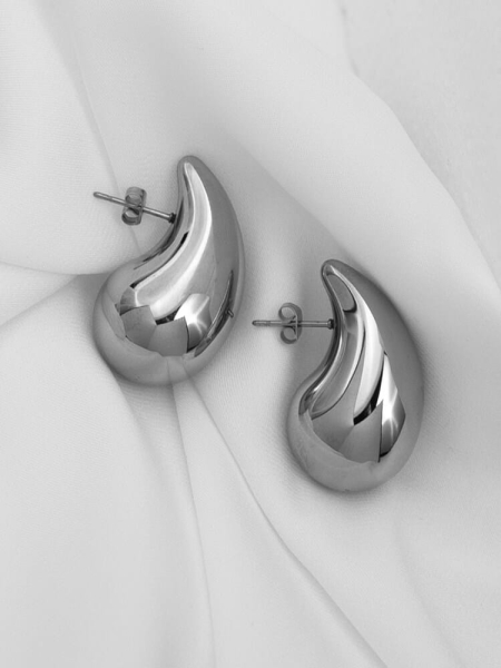 srebrne kolczyki łezki stal chirurgiczna